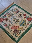 Tijuana Souvenir Scarf  Rayon  1950s  Silver Sparkles 32  Square  Bravo Mexico
