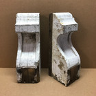 Pair Antique White Chunky 7x18 Roof Corbels Shelf Brackets Vtg Old 714-26b