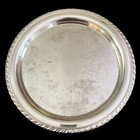 Vintage Oneida Silver Plate Serving Tray Round Platter Silverplate 12    Patina