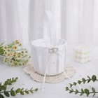 Qirmizi Wedding Ring Pillow And Flower Girl Basket Set     Adorned With Pearl Rhin