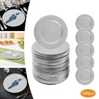 100pcs 13in Silver Round Charger Plates Wedding Party Reception Dinner Supplies