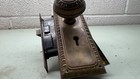 Vintage Cast Brass Door Knob Set Locking Art Deco Architectural Salvage