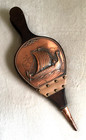 18 5  Long  Faux  Brown Leather viking Longboat-themed Working Fireplace Bellows