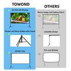 Towond Projector Screen With Stand  100 Inch Outdoor 87x79 Inch  White