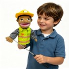 16   Worker Hand Puppet With Retractable Control Rod Interactive For Kids Gift