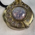 Vintage Brass Candlestick Telephone Taiwan Castle Dial Decor Parts Repair