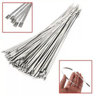 100 Pcs Zip Ties - 150 4 6mm Stainless Steel Metal Exhaust Wrap Locking Cable