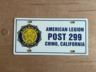 American Legion License Plate Chino California Post 299 Vintage Plastic