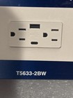 Leviton T5633-2bw 15a 120v  Duplex Outlet W 25w Usb-a   Usb-c  Color Wht-2 Pack