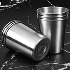 6 Pcs Anodized Aluminum Tumblers Drinking Glasses Vintage Retro Metal Cup New