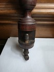 Antique Sewing Bird Pin Cushion Sewing Clamp Treen Ware Gold Velvet Wood