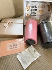 Baby Shower Gift Basket Set For Mom W  Pink   Black Tumblers  Bib  Card