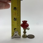 Vintage Dollhouse Miniature Brass Ceramic Table Lamp Non Working  1 12