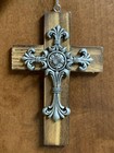 Flourish Wooden Small Cross Wall Decor Rustic Look Ornate Christmas Cross U55