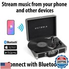 Victrola Vintage 3-speed Bluetooth Portable Suitcase Record Player With Built