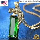 Necklace 18k Yellow Gold Plated Leopard Pendant Jewelry Lab-created Zircon