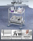 Vevor Stainless Steel Cart 2-tier Rolling Lab Utility Cart With Lockable Wheels