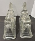 Vintage 1940   s Le Smith Glass Horse Bookends - A Pair