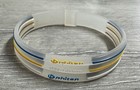  lot Of 2  Phiten Silicone Titanium Bracelet 3 Lines-clear  white  blue  yellow