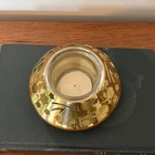 Partylite Brass Bouquet Candle Holder P7122 Tea Light Glass Dome Coquette Floral