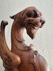 Antique 19th C Carved Oak Griffin Profile Post Architectural Salvage Reclaimed