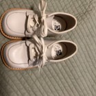 Vtg Stride Rite White Leather Baby Shoes Size 5 5 D Lace Up Hard Sole Rigid