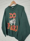 Vintage  do Fear  Bulldog Sweatshirt Pullover Made In Usa Men s Size Large Rare 