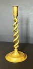 Antique 19th C  English Bronze Twist Candlesticks     Large 30 5cm Pair