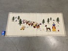      Fine Antique Vintage 1940s Disney Snow White Dwarfs Embroidered Tapestry  Wow