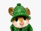 Wee Forest Folk April Showers Mouse M-180 Ap Green Slicker Retired Shamrock 