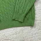 Vtg Brooks Brothers Cashmere Merino Wool Sweater Large Green Cable Knit Mens 90s