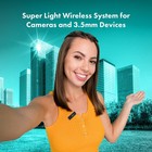 Movo Wireless Mini Camera Microphone - 2 4ghz Lavalier Mic For Dslr