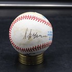 Hank Aaron juan Marichal Signed Rawlings Oal Baseball Autograph Jsa Zj23247