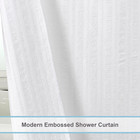 Extra Long White Shower Curtain 96 Inch Long  Embossed Texture Fabric Bathroom S