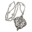 Antique Italy Gothic Necklace Chain Cherubs 800 Silver Unsigned Peruzzi Vintage