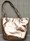 Michael Kors Gold Metallic Tote Bag  Leather Handles 26    Bag  Vgc    L  k