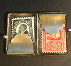 Stamp Holder Sterling Silver Repousse Stamp Box Holder Late 1800 Antique Wreath