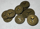 10 X Nyc Vintage Subway Tokens  New York City Transit  Brass  small Y  1950s-60s