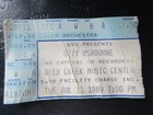 Ozzy Osbourne Concert Ticket Stub  No Rest For The Wicked Tour  Indiana  1989