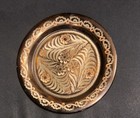 Vintage Etched Engraved Turkish Solid Copper Wall Decor Plate Wall Floral