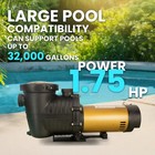 Xtremepowerus 1 75hp Inground Swimming Dual-speed Pool Pump Large Strainer  230v