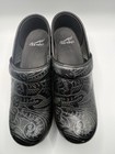 Dansko Professional Clogs Eu 37 Us 6 5 7 Black Embossed Leather Tooled Shoes