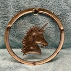 Vtg Brass   Plexiglass Unicorn Wall Hanging - By Enesco 1985