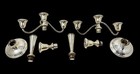 Pair Gorham Sterling Silver Twist 808 Weighted 3 Branch 4 Piece Candelabras