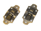 Vintage Trunk Hardware Hinges With Built In Stop Anitque Brass Finish Pair