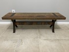 Wood Cast Iron Industrial Bench Vintage Rare