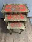 Vintage Italian Florentine Antique Gold Nesting Tables Set Of Three