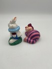 Disney Alice In Wonderland Rabbit And Cat Salt   Pepper Shakers