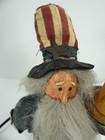 Primitive Uncle Sam Holding Candle Window Table Decor July 4 Rustic Electric