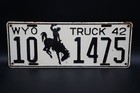 1942 Wyoming Cowboy Truck License Plate   14 - 1475